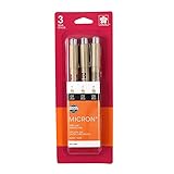 Sakura Pigma 30061 Micron Blister Card Ink Pen Set, Black, Ass't Point Size 3CT Set