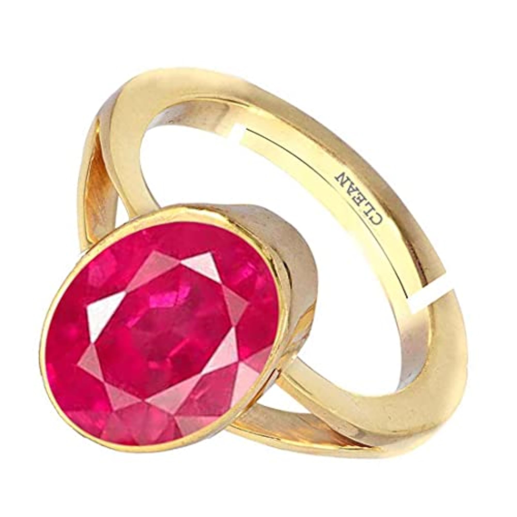 Women's Gold Plated Ruby Adjustable Ring, Astrological Gemstone