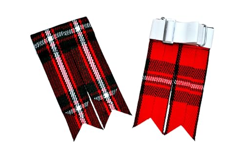 Image of Tartan Kilt Hose Sock Flashes with Heavy Buckle Adjusters