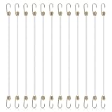 Piriuuo 12 Pcs 11 Inch White Bungee Cords with Hooks, Heavy Duty Outdoor Bungee Straps Small Bungee Cords Elastic Rope Latex Mini Rope for Outdoor Tent Camping Luggage Roof Racks Car Tarps Bikes Rvs