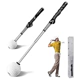Htaiwll Golf Grip Trainer &Amp; Swing Training Aid – Retractable Golf Swing Trainer, Home Golf Simulator, Practice Equipment, Swing Analyzer, Indoor Putting Green, Golf Gifts For Men
