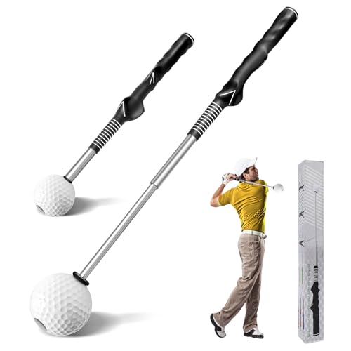 HTAIWLL Golf Grip Trainer & Swing Training Aid – Retractable Golf Swing Trainer, Home Golf Simulator, Practice Equipment, Swing Analyzer, Indoor Putting Green, Golf Gifts for Men