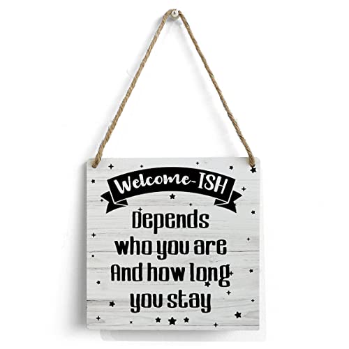 Front Door Welcome Wooden Sign Home Wall Decor 8x8 Inch