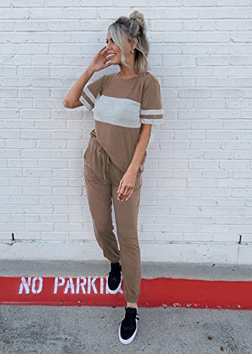 PRETTYGARDEN Women's Two Piece Sets 2025 Summer Spring Jogger Pants Travel Vacation Lounge Outfits Airplane Matching Clothes