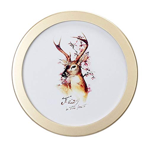 Mikos Honwa Round Picture Frame For Wall, Photo Frame Wall Decor Wood Photo Frame For Home Office Wall Decor 6In Gold #TOP16