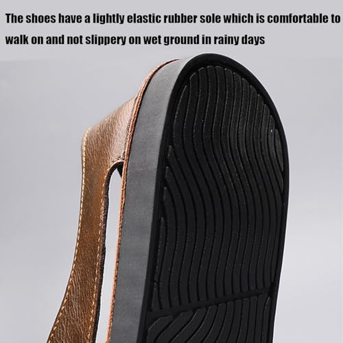Soulario Leather Sandals for Men, Handcrafted Italiana Genuine Leather Sandals, Summer Casual Comfortable Breathable Non-Slip Slip on Beach Shoes4