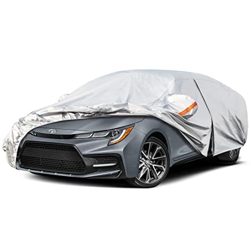 Kayme 6 Layers Car Cover Custom Fit for Toyota Corolla Sedan (2000-2025) Waterproof All Weather for Automobiles, Outdoor Full Cover Rain Sun UV Protec