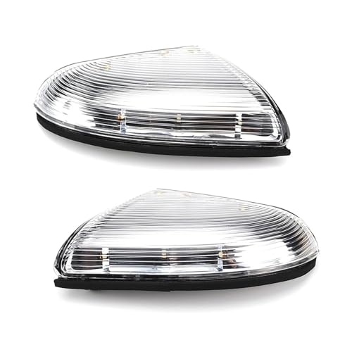 Lámpara señal giro Dodge Ram 1500 indicador espejo lateral con luz LED blanca para charco ámbar