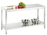  Europet Bernina 1.4301 - Tavolo da lavoro in acciaio INOX, 2000 x 700 x 850 mm