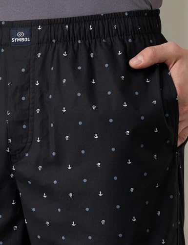 Image of Amazon Brand - Symbol mens 100% Cotton Pyjama /Lounge Pants |Regular Fit | Printed | Available in Plus Sizes