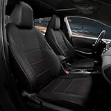 FREESOO for Toyota Corolla Seat Covers 2020-2026 SE/SE Apex Nightshade & 2023-2025 XSE & 2025 FX, Custom Car Seat Covers, Waterproof Seat Covers for Cars, Leather Seat Cover, Black Red Full Set