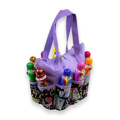 Bolso Tote Negro I Love Bingo con 10 Bolsillos miniatura 6