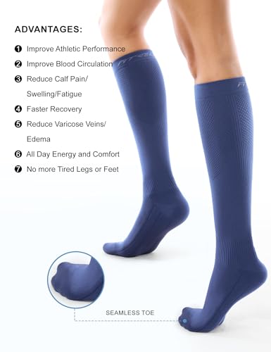 Image of FITRELL 3 Pairs Compression Socks for Women and Men 20-30mmHg-Circulation Support Socks