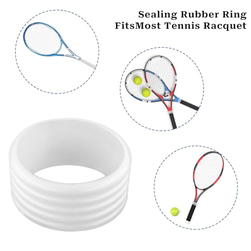Tennis Racquet Grips Rubber Ring Tennis Racket Grip Band Tennis Racket Silicone Ring Anti Slip Tennis Absorbent Overgrip in Place for Squash Racquetball Badminton Baseball Racket - Thumbnail 3