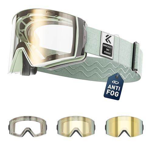 KAPVOE Photochromic Ski Goggles with Magnetic Lenses Anti-fog UV400 Protection Snowboard goggles Suitable for Men Women and Teens Snow goggles Helmet Compatible Ideal for Skiing Snowboarding 07
