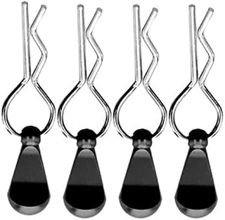 C32227BLACK Bent-Up Color Body Clips (4) for 1/8, 1/7 & 1/5 RC Cars & Trucks (LxW=34x12mm)