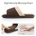 GOEWY Mens Open Toe House Slippers with Non-slip Sole Men's Shoes Two-Tone Memory Foam Slippers Machine Washable Slipper for Men Gift for Male Dad Friends Size 13 14 Brown