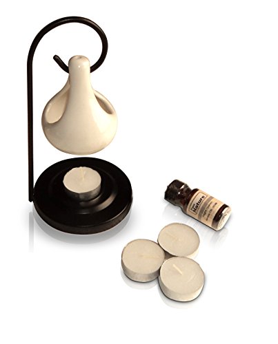 Image of Pure Source India Aroma Set with 10 ML Aroma Oil and 4 Tea Light Candles, Lemon Grass Aroma Oil (White Lemon Grass)