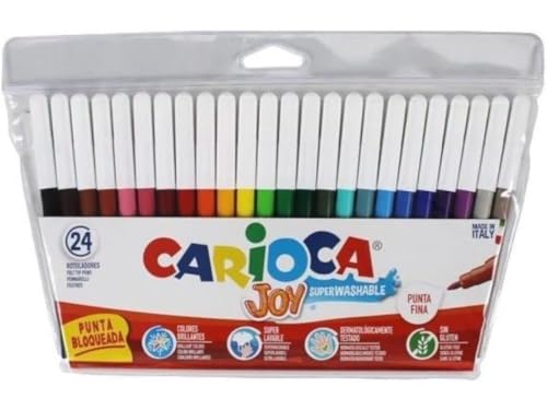 Mundigangas 24 Rotuladores Carioca Punta Fina Multicolor Conjunto de Marcadores