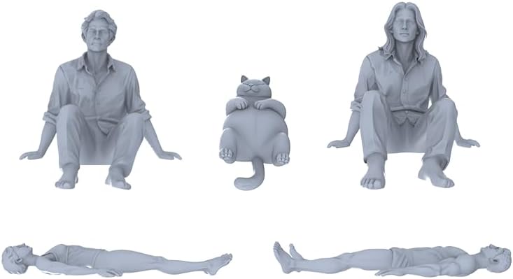 MRY-SFW 1/144 Lazy Leisure Resin Reduced Character Cute Set of 5 Coloring Scenes Easy to Match