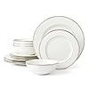 Lenox federal platinum piece dinnerware set 12 count white  urban country home decor