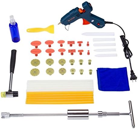 Zafit® PDR Tools Auto Body Paintless Dent Removal Tools DIY Paintless Dent Repair kits Glue Gun Sticks 2in1 T-Bar Tabs(45PCS)
