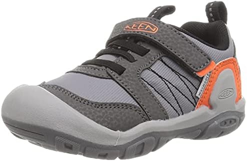 KEEN Knotch Peak Low Height Breathable Sneakers, Magnet/Safety Orange, 11 US Unisex Little Kid