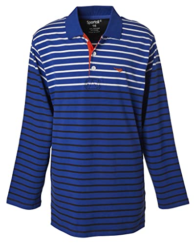 Sportoli Boys Cotton Wide Striped Long Sleeve Polo Rugby Shirt - Narrow Stripes (Size 4)