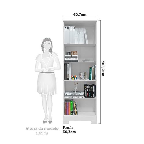 Armario Multiuso 2 Portas com Chave 100% Mdf Prisma Espresso Móveis Branco