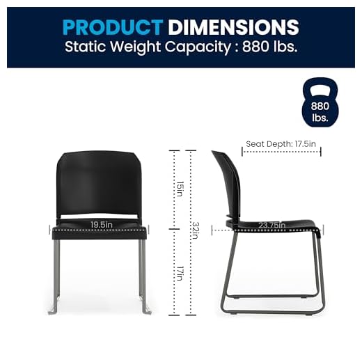 Hercules Ergonomic Stacking Chairs Set of 5