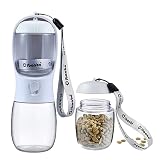 Picture of Cibaabo Dog Water Bottle with Food Container, Travel Puppy Water Bowl, Portable Pet Dispenser, Dog Stuff Accessories Items, Puppy Essentials Necessities for Yorkie Chihuahua Cat Walking and Hiking