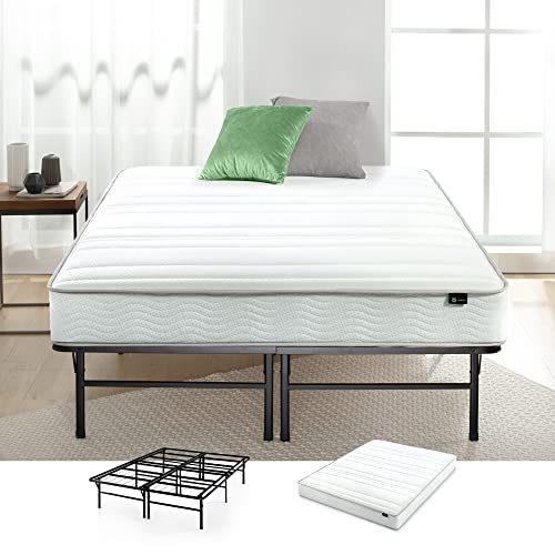 Image of Zinus 8 Inch Foam and Spring Mattress / Heavy Duty SmartBase Metal Mattress Foundation Set / Twin