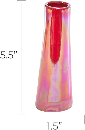 Miniatura 4 de Chive - Juego de 6 floreros de cerámica cilíndricos pequeños de 1.5 pulgadas de ancho y 5.5 pulgadas de alto, florero floral decorativo único de una