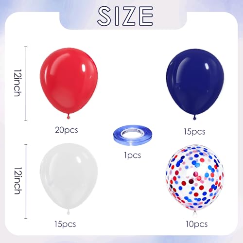 image for Fyeran Red White and Blue Balloons,4th of July Balloons Patriotic Deco