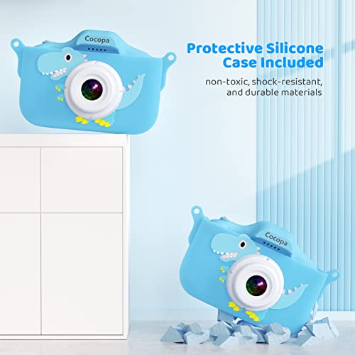Cocopa Kids Camera Toys For 3-12 Years Old Boys Girls,Hd Digital Video Cameras For Kids With Protective Silicone Cover,Christmas Birthday Gifts For 3 4 5 6 7 8 Year Old Boys With 32Gb Sd Card(Blue) #TOP3