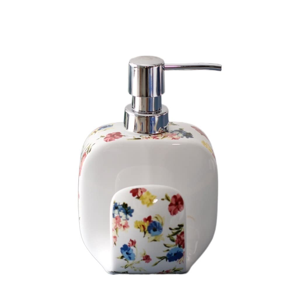 Kitchen Soap Dispenser Ceramic Soap Dispenser Bathroom Kitchen Dispenser Household Soap Dispenser Lotion Dispenser Square 400ml Reusable Handsoaps Dispenser(C)