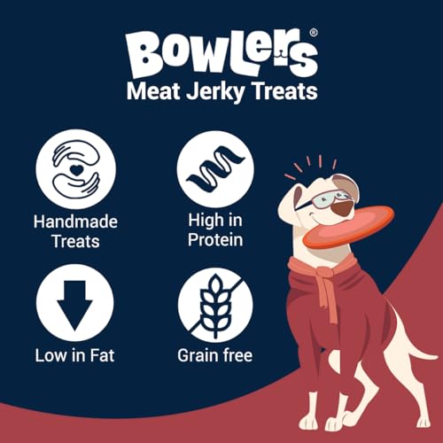 Image of Bowlers Dog Treats Meat Jerky| 70g (Pack of 5) | High on Protien |Low in Fat | Grain Free | Handmade Treats