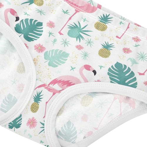 Wusikd Cute Flamingo Girls' Underwear Cotton Pineapple Girls Briefs Soft Toddler Underwear 2T4