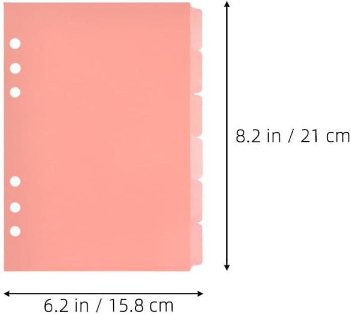 Cabilock 2 Sets A5 Size Removable Binder Dividers with 6 Pp Pink Tabs, Notebook Index Dividers for Office and School Organizing, Sturdy Loose-Leaf Page Markers for Daily Use image 2