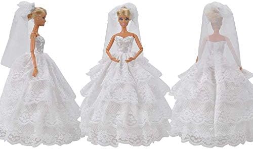 E-TING Beautiful Wedding Gown Dress Clothes + Formal Suit Outfit For Barbie Ken Doll