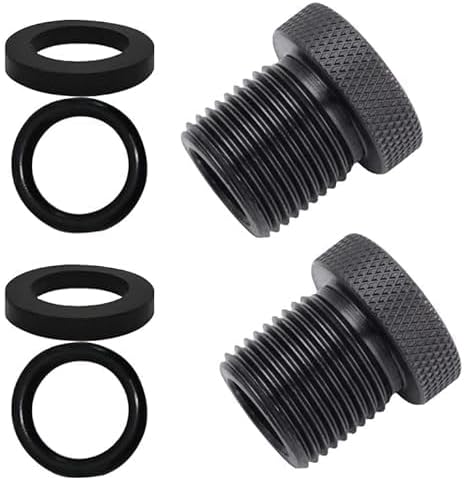 2 Pack Thread Adapters and Washers, 1/2 * 28-3/4 * 16, Black