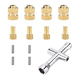 4Pack Vgoohobby RC 7mm Wheel Hex Hub Extension Hex Drive Spacers Adapter Combiner with Small Cross Wrench for Axial Scx24 AXI00002 AXI00001 1/24 RC Crawler