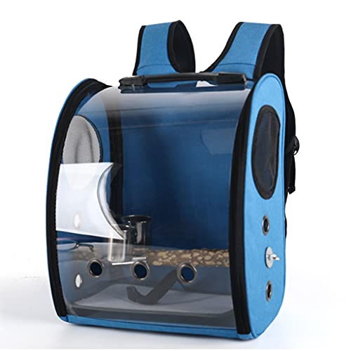 XAGMODSHN Mochila de loro, bolsa transportadora para mascotas, jaula de viaje para pájaros, azul, Talla única