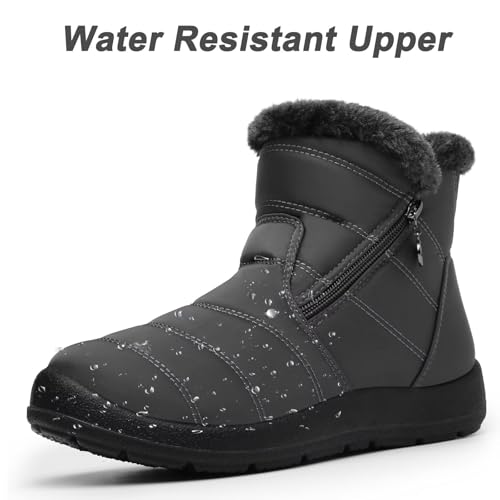 scecocrs Stivaletti Invernali Da Neve Con Zip Da Donna, Stivaletti Caldi Foderati in Pelliccia, Stivaletti Comfort Impermeabili Antiscivolo Per Esterno, Botas De Invierno Para Mujert
