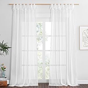 NICETOWN Semi Sheer Linen Curtains 96...