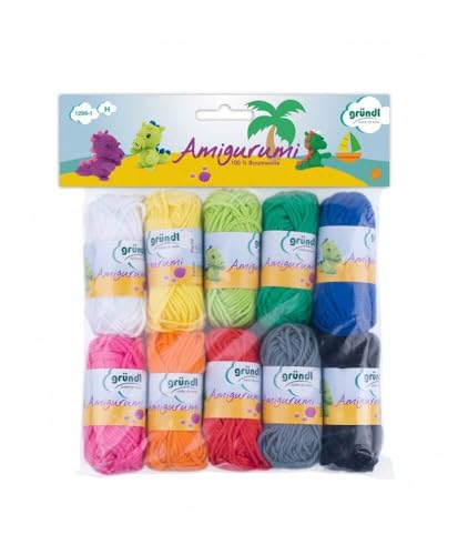 Gründl Amigurumi Kit I de Ganchillo, Algodón, Multicolor, 19.50x18x2.6 cm