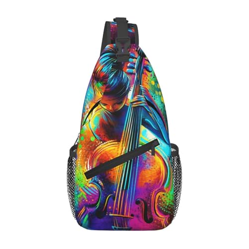 Sac à dos à bandoulière noir motif musique pour école et voyage