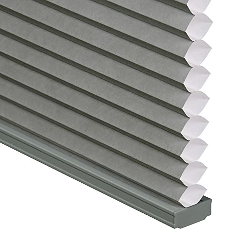 Lazblinds Top Down Bottom Up (Tdbu) Cordless Cellular Shades, Light Filtering Honeycomb Shades Pleated Polyester Blinds For Window Size 35" W X 64" H, Grey #TOP3