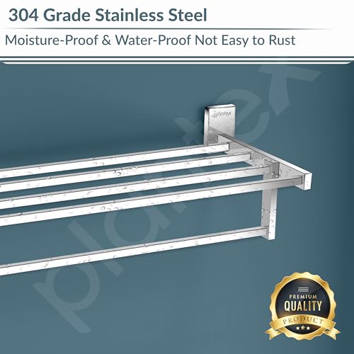 Image of Plantex 304 Grade Stainless Steel 24 Inch Towel Rack for Bathroom /Towel Stand /Towel Hanger /Bathroom Accessories - Iris (Chrome)