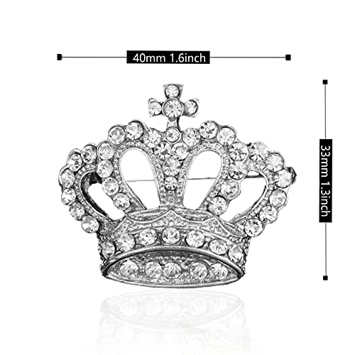 Image of GBAHFY Crystal Rhinestone Princess Queen Crown Brooch Pin for Women - Tiara for Wedding Party Banquet Birthday